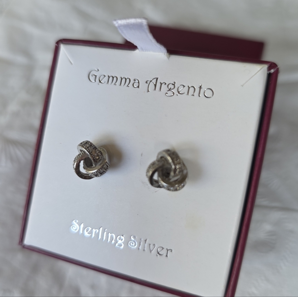 Gemma Argento 925 Knot Earrings - Picture 3 of 6